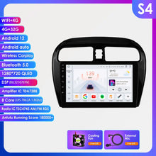 Load image into Gallery viewer, Hizpo 9-Inch 4G 2 Din Wireless Apple CarPlay Android Multimedia Player For 2012-2023 Mitsubishi Mirage/Spacestar/2015-2023 Dodge Attitude CarPlay Smart Intelligent Systems IPS Touch Screen Stereo Video Player With Day/Night M
