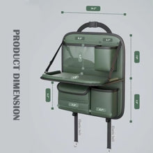 Load image into Gallery viewer, Car Backseat Organizer With Foldable Table Tray, Hanging Storage Bag With Phone Holder, Premium PU Leather Material
