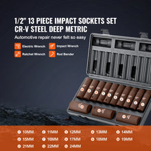 Load image into Gallery viewer, SucceBuy 1/2" 3/8" Inch Drive Impact Socket Set 13/23/33/34/48/65/90PCs SAE Metric Cr-V/Cr-Mo Socket Set 6 Point Alloy Steel Repair
