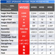 Load image into Gallery viewer, Autel MaxiVideo MV108S HD Digital 8.5mm Inspection Camera For MK808BTPRO MP808BT PRO MaxiSys Tablet And PC Support Video Inspect Multipurpose Videoscope

