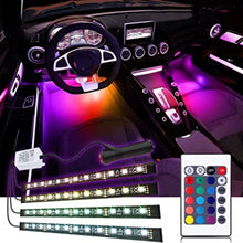 Load image into Gallery viewer, 4pcs 48 LED Car Interior Light Strips Under Dash Lighting Waterproof Kit, Atmosphere Neon Lights Strip for Car,
