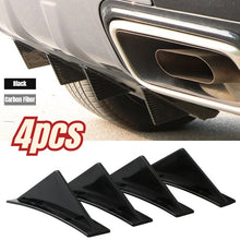 Load image into Gallery viewer, 4pcs Carbon Fiber Style/Gloss Black Universal Car Rear Bumper Diffuser Splitter Fins
