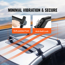 Load image into Gallery viewer, 1 Pair Locking Aluminum Adjustable 155 LBS Roof Rack Crossbars For Bare Rail Roofs Width 42.5"x3.9'' Spacing Range 23.6"-31.5"
