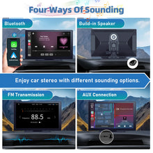 Load image into Gallery viewer, Universal Car Portable Wireless Carplay Multimedia Player With 9&quot; Screen 4K Dash Cam With 64G TF Card, Wireless Android Auto Carplay Screen for Car With/Without Cameras
