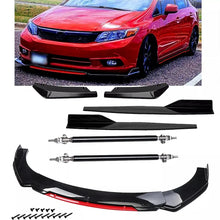 Load image into Gallery viewer, 7pcs Universal Car Front Bumper Lower Spoiler Diffuser Splitter And Side Skirt Kit With Support Rods
