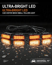 Load image into Gallery viewer, Universal Car 4pcs Waterproof LED Front Grille Amber Lights With Wiring Harness, Fuse, And Upgraded Buckle
