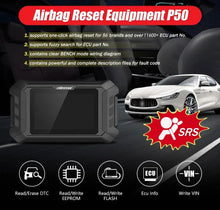 Load image into Gallery viewer, OBDSTAR P50 Airbag Reset Tool Covers 86 Brands and 11600+ ECU Part No. by OBD/Bench Support Battery Reset/ SAS Reset Free Upgrades
