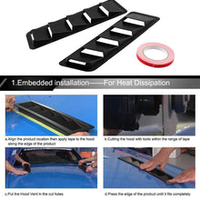 Load image into Gallery viewer, 2pcs Carbon Fiber Style Hood Air Intake Vent Louvers For Universal Car Decorative Covers
