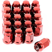 Load image into Gallery viewer, Pack of 20 Red Locking Wheel Lug Nuts 1/2-20 Alloy Steel Custom Lug Nuts
