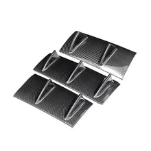 Load image into Gallery viewer, 3pcs 7 Fin Universal Car Rear Bumper Lower Spoiler Diffuser For BMW E60 E46 E90 F10 for Audi A4 B8 A6 Gloss Black/Carbon Fiber Style
