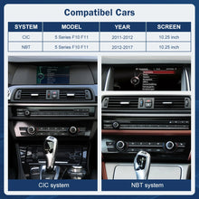 Load image into Gallery viewer, 10.25 Screen IPS 1920*720 Wired/Wireless Carplay/Android Multimedia Player Display For 2011-2017 BMW 5 Series F10/F11 CIC/NBT  Touch Screen Wireless Carplay/Android

