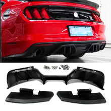 Load image into Gallery viewer, 3pcs Matte Black Rear Bumper Lower Spoiler Difuser For 2015-2017 Ford Mustang GT Model
