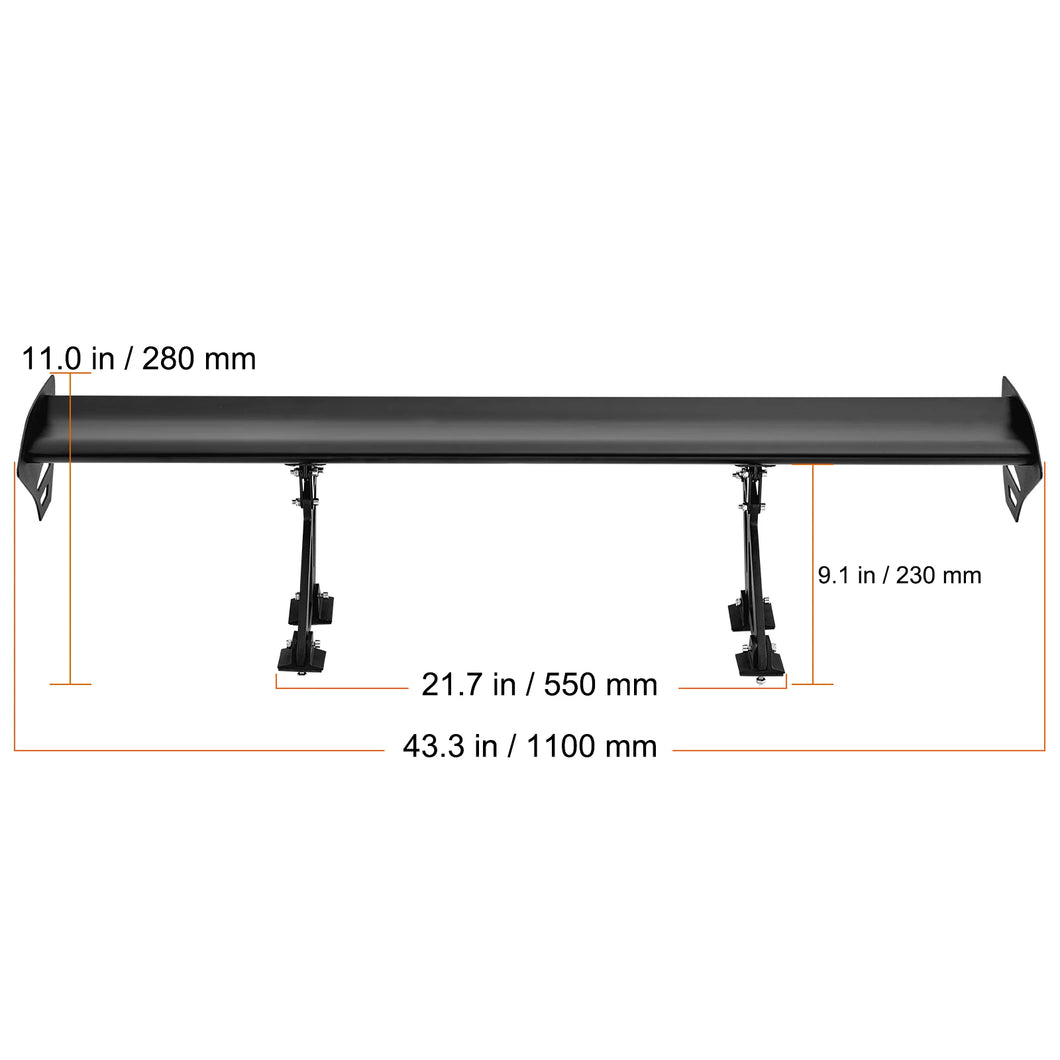 Universal Car Matte Black GT Trunk Lid Spoiler Wing  53.1