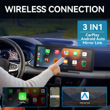 Load image into Gallery viewer, Universal Car 1 Din Android 10.26 Inch Touchscreen Portable 4K Car DVR Wireless Carplay Multimedia Player Auto GPS Navigation Video Recorder Dashboard Dual Lens Wifi FM

