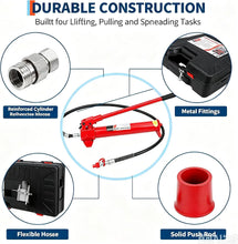 Load image into Gallery viewer, Heavy Duty 10 Ton Porta Power Hydraulic Jack Ram Kit - Hand Pump 3.9/4.7 ft | Oil Hose Options, Auto Body Frame Repair Set
