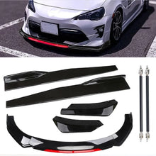 Load image into Gallery viewer, 7pcs Universal Car Front Bumper Lower Spoiler Diffuser Splitter And Side Skirt Kit With Support Rods
