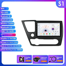 Load image into Gallery viewer, Hizpo 9&#39;&#39; 2 DIN Android 12 Carplay Multimedia Player Car Radio For 2013-2016 Honda Civic Navigation GPS Carplay Auto 4G WIFI 7862 Car Intelligent Player
