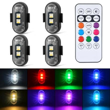 Load image into Gallery viewer, Rechargeable 4 Waterproof Pods Wireless LED Strobe Lights with Remote Control, 8 Colors Lights Anti-Collision LED Emergency Warning Lights For Car Truck  Bike Boat Drone SUV
