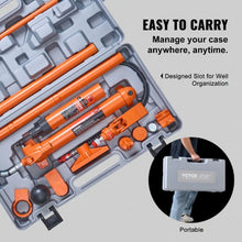 Load image into Gallery viewer, VEVOR 10 Ton Porta Power Kit Portable Hydraulic Jack with 4.6 ft/1.4 m Oil Hose Auto Body Frame Repair Kit With Storage Case
