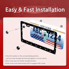 Load image into Gallery viewer, Stainless Steel Night Stars License Plate Frame Funny Starry Sky License Plate Frames Auto Parts Decoration with Screws License
