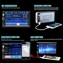 Load image into Gallery viewer, Universal 7" Inch Touch Screen Bluetooth 2 Din Car Radio Stereo HD Car Stereo Auto Audio Multimedia Player MP5 USB TF FM EQ
