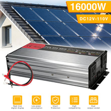 Load image into Gallery viewer, 16000W Car Power Inverter DC 12V to AC 110V Pure Sine Wave Solar Converter Portable with LCD Display
