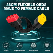 Load image into Gallery viewer, 36cm OBD2 Extension Cable OBD Male to Female Connector With16 Pins Adapter For 12V Vehicle Thinkdiag Easydiag Diagzone ELM327
