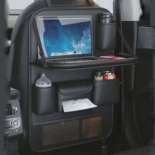 Load image into Gallery viewer, Car Backseat Organizer With Foldable Table Tray, Hanging Storage Bag With Phone Holder, Premium PU Leather Material
