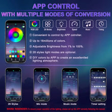 Load image into Gallery viewer, Smart Car LED Interior Lights with USB Port, LED Strip Fiber Optic Lights, Wireless App Control, Sync to Music, Car Accessories
