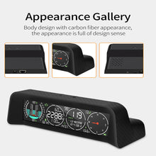Load image into Gallery viewer, Car Head Up Display OBD+GPS Speedometer Tachometer Compass Voltage LCD Display Altitude Meter Off-road Intelligent Slope Meter
