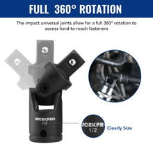 Load image into Gallery viewer, WORKPRO 18pcs 1/4&quot; 3/8&quot; 1/2&quot; Drive Tool Accessory Set Includes Socket Adapters Socket Extension Bars Swivel Universal Joints Impact Couplers
