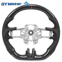 Load image into Gallery viewer, Real Carbon Fiber Steering Wheel Perforated Black Leather Red Stitch Fit for 2015-2023 Ford Mustang GT / EcoBoost  Shelby Sport Racing Wheel
