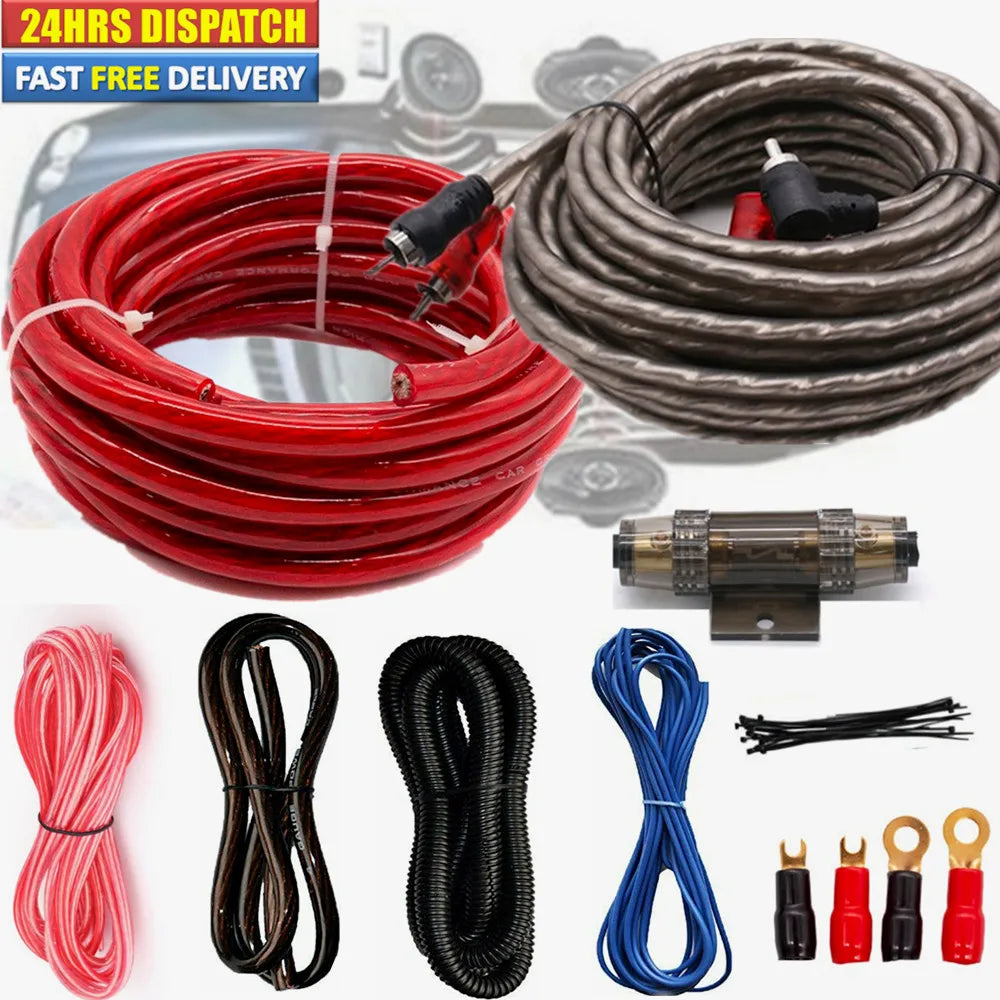 2300w 4 Gauge Car Audio Subwoofer Power Amplifier Wiring Kit Audio Subwoofer AMP RCA Cable Sub Big Power Bass 60 Amp ANL Fuse