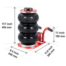Load image into Gallery viewer, White Triple Bag Air Jack 3 Ton (6600 lbs) Capacity Portable Pneumatic Car Jacks Heavy Duty &amp; Quick Lifting for Garage Repair
