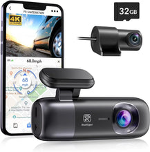 Load image into Gallery viewer, REDTIGER F9 Dash Cam 4K Front and Rear WiFi GPS Car Camera for Parking Mode Car DVR for Night Vision Car Recorder By App Control
