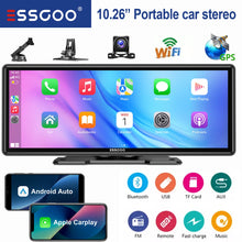 Load image into Gallery viewer, Universal Car 10.26&quot; Screen Portable Touch Screen Apple Carplay Multimedia Player Radio HD GPS Navi WIFI BT MIrror link AUX FM
