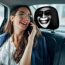 Load image into Gallery viewer, 2pcs Horror Theme Printed Pattern Car Headrest Protective Cover, Comfortable and Fashionable Car Seat Headrest Protective Cover
