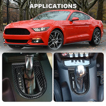 Load image into Gallery viewer, Carbon Fiber Style Interior Center Gear Shift Frame Cover Panel For 2015-2022 Ford Mustang Gear Shift Bezel Panel Protective Trim
