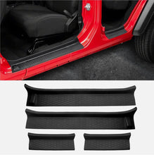 Load image into Gallery viewer, 4pcs Door Sill Protectors For 2018-2024 Jeep Wrangler JL Rubber Door Sill Guards Entry Scuff Plate Cover All-inclusive Threshold Strips
