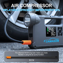 Load image into Gallery viewer, Digital 5 in 1 Car Jump Starter With Air Compressor Portable Flashlight Camping Light Power Bank Device Charger
