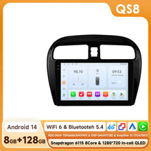 Load image into Gallery viewer, Hizpo 9-Inch 4G 2 Din Wireless Apple CarPlay Android Multimedia Player For 2012-2023 Mitsubishi Mirage/Spacestar/2015-2023 Dodge Attitude CarPlay Smart Intelligent Systems IPS Touch Screen Stereo Video Player With Day/Night M
