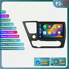 Load image into Gallery viewer, Hizpo 9&#39;&#39; 2 DIN Android 12 Carplay Multimedia Player Car Radio For 2013-2016 Honda Civic Navigation GPS Carplay Auto 4G WIFI 7862 Car Intelligent Player
