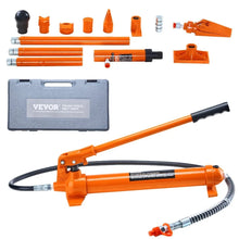 Load image into Gallery viewer, VEVOR 10 Ton Porta Power Kit Portable Hydraulic Jack with 4.6 ft/1.4 m Oil Hose Auto Body Frame Repair Kit With Storage Case
