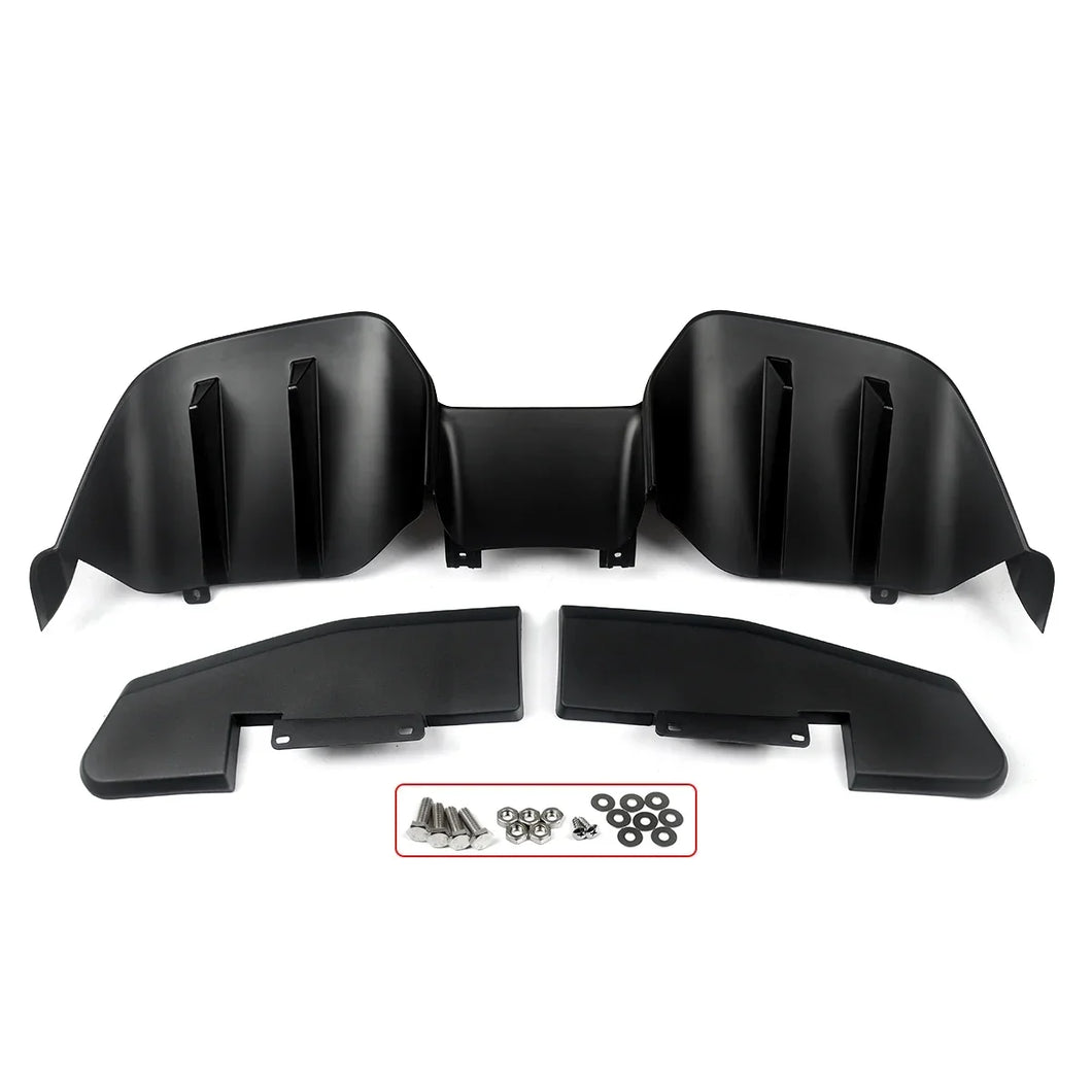 3pcs Matte Black Rear Bumper Lower Spoiler Difuser For 2015-2017 Ford Mustang GT Model
