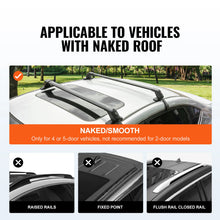 Load image into Gallery viewer, 1 Pair Locking Aluminum Adjustable 155 LBS Roof Rack Crossbars For Bare Rail Roofs Width 42.5"x3.9'' Spacing Range 23.6"-31.5"
