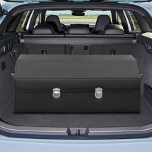 Load image into Gallery viewer, Car Trunk Foldable Black Leather Tools Storage Box Organizer Box Large Capacity For Toys Books Tools
