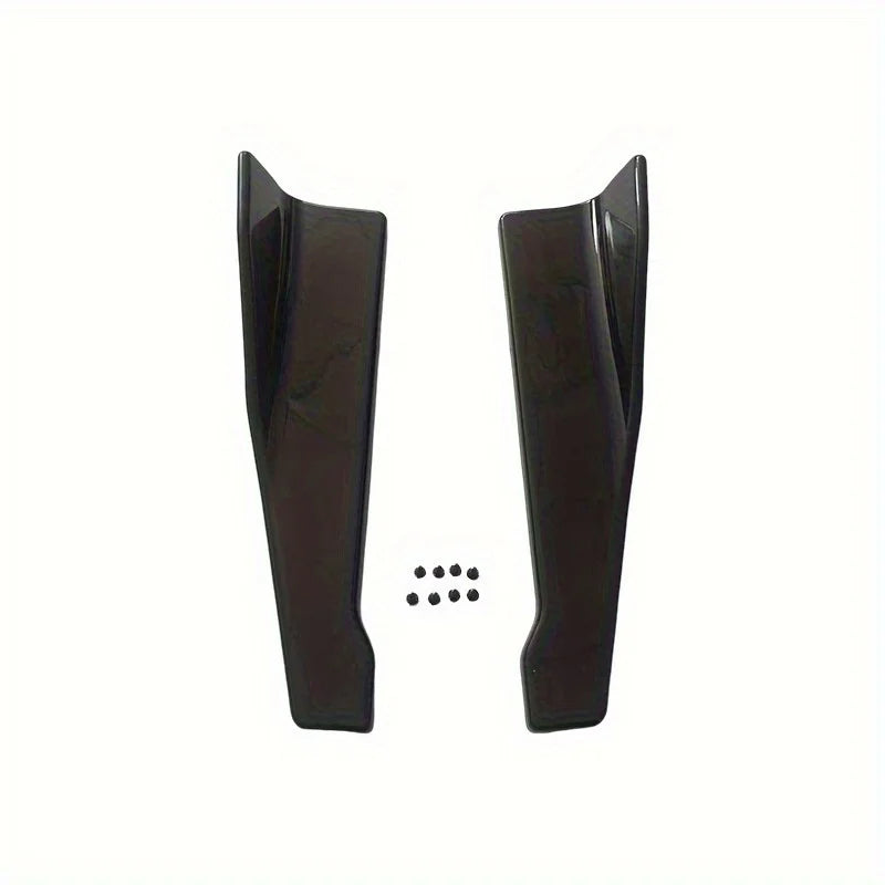2Pcs Universal Car Rear Bumper Lip Splitter Diffuser / Side Winglet Aprons Gloss Black / Carbon Fiber Style Wings