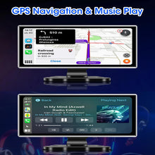 Load image into Gallery viewer, Universal Car 1 Din Android 10.26 Inch Touchscreen Portable 4K Car DVR Wireless Carplay Multimedia Player Auto GPS Navigation Video Recorder Dashboard Dual Lens Wifi FM
