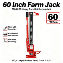 Load image into Gallery viewer, 3-Ton Universal Steel Hi-lift Farm Jack Multi-directional 60" Lifting Range Jack For SUV Off-road Rescue

