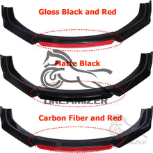Load image into Gallery viewer, 4pcs Carbon Fiber Style / Black / Red Front Bumper lower Spoiler Splitter Diffuser For Chevy Corvette C7
